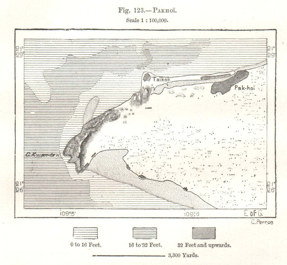 Pakhoi (Beihai). China. Sketch map 1885 old antique vintage plan chart